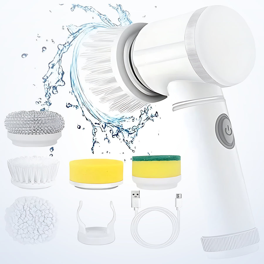 What's in the box: SWIRLO Orbit in White, brush heads, sponge pads, holder and USB charging cable