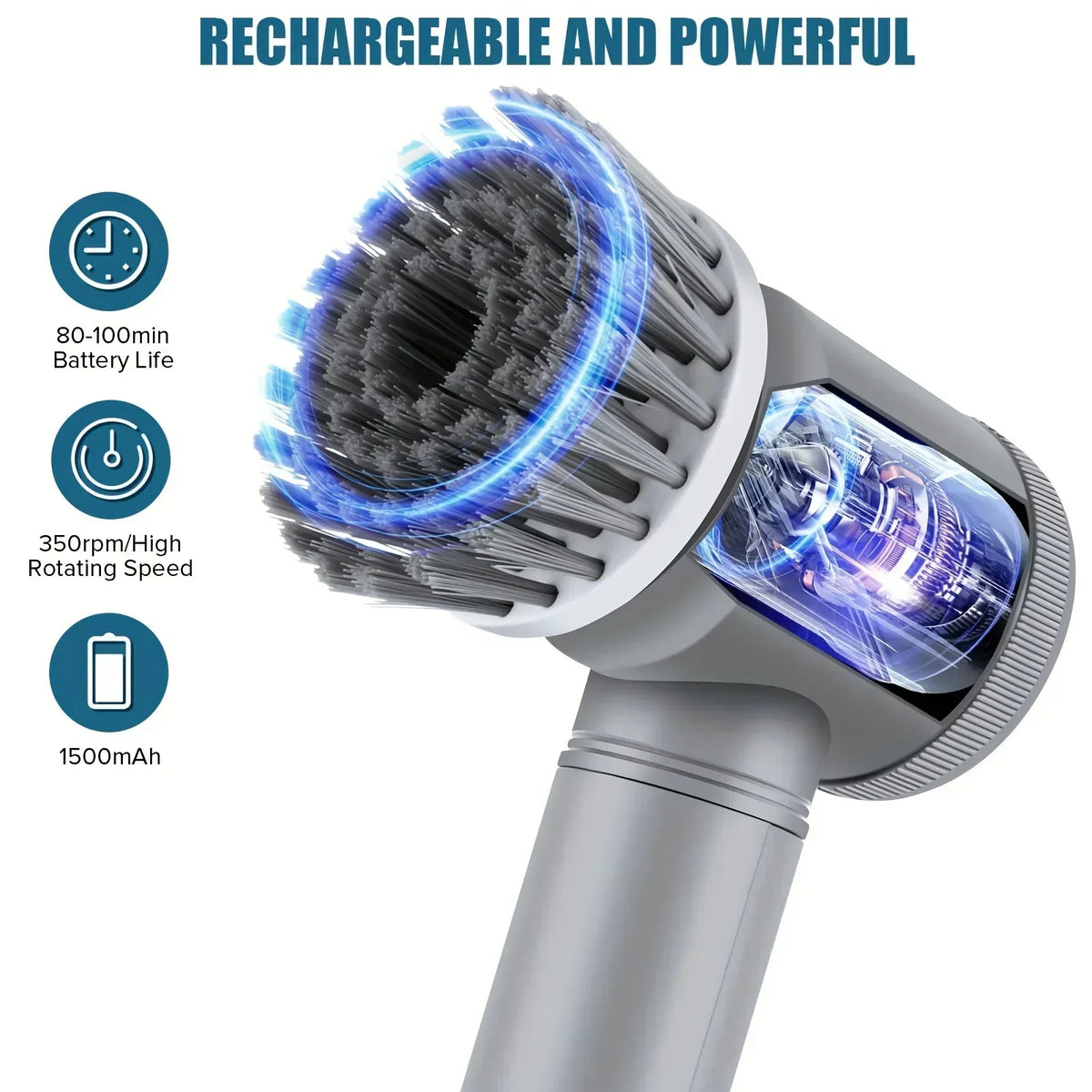 Cleaning a table with the SWIRLO Orbit cordless spin scrubber