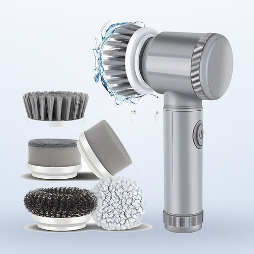 SWIRLO Orbit cordless spin scrubber in Grey with interchangeable brush heads